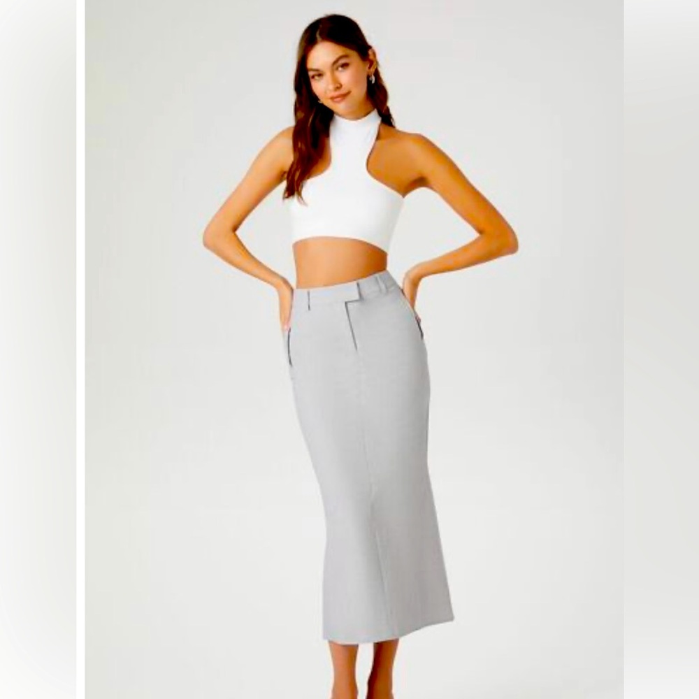 Straight Slit Maxi Skirt